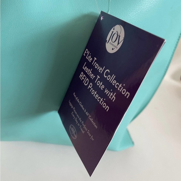 Joy Mangano Blue Tote with Glossy Finish and Spacious Design - Picture 3 of 5